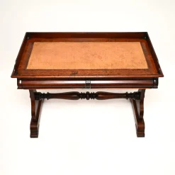 Antiker William IV Schreibtisch mit Lederplatte, 1830