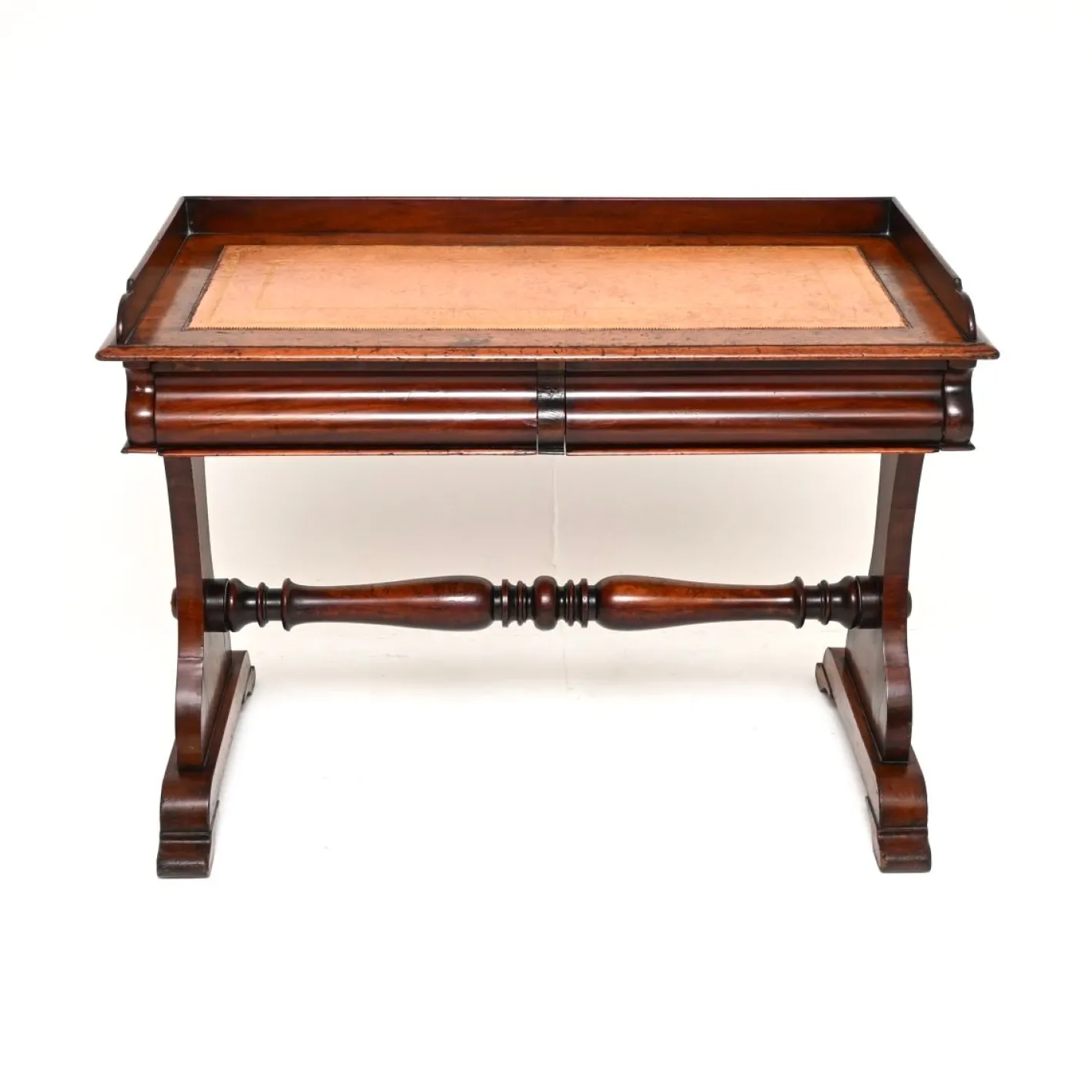 Antiker William IV Schreibtisch mit Lederplatte, 1830