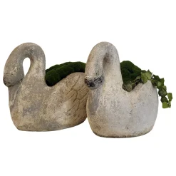 Antike Schwanene Pflanzgefäße aus Beton, 1920er, 2er Set