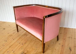 Antikes edwardianisches Jugendstil 2-Sitzer Sofa aus Mahagoni, 1910er