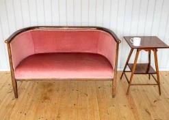 Antikes edwardianisches Jugendstil 2-Sitzer Sofa aus Mahagoni, 1910er