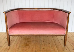 Antikes edwardianisches Jugendstil 2-Sitzer Sofa aus Mahagoni, 1910er