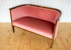 Antikes edwardianisches Jugendstil 2-Sitzer Sofa aus Mahagoni, 1910er