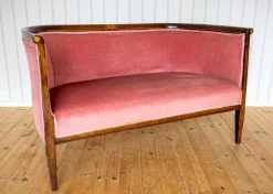 Antikes edwardianisches Jugendstil 2-Sitzer Sofa aus Mahagoni, 1910er