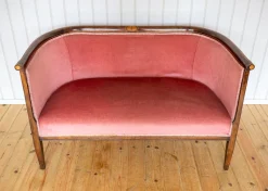 Antikes edwardianisches Jugendstil 2-Sitzer Sofa aus Mahagoni, 1910er