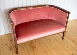 Antikes edwardianisches Jugendstil 2-Sitzer Sofa aus Mahagoni, 1910er