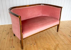 Antikes edwardianisches Jugendstil 2-Sitzer Sofa aus Mahagoni, 1910er
