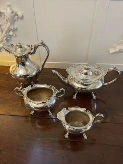 Antikes edwardianisches versilbertes Teeservice, 1900er, 4er Set