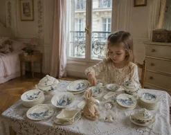 Antikes Esszimmer Set von Gien, 1900, 50er Set