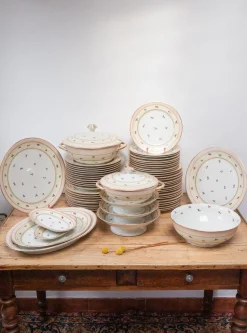 Antikes französisches Limoges Porzellangeschirr von Charles Haviland, 1940er, 62er Set
