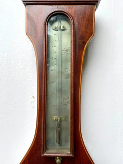 Antikes George III Banjo Barometer aus Mahagoni & Buchsbaum Intarsien, 1790