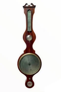 Antikes George III Banjo Barometer aus Mahagoni & Buchsbaum Intarsien, 1790