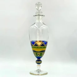 Antikes Handbemaltes Glas Bareware Set & Vase, Deutschland, 1930er, 5 . Set