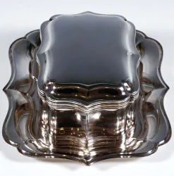 Antike silberne Dose auf Gefäß, 1872, 2er Set