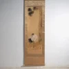 Antikes japanisches Kakejiku eines Kranichs in Farbe auf Papier, 1900