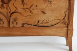 Antikes Jugendstil Bett mit Intarsien, 1890er