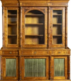 Antikes portugiesisches Bücherregal aus Mahagoni, 1800er