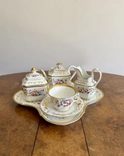 Antikes Porzellan-Frühstücksset, 1880, 8-teilig