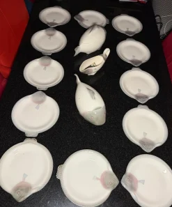 Antikes österreichisches Fischservice, 1920er, 16 Set