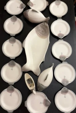 Antikes österreichisches Fischservice, 1920er, 16 Set