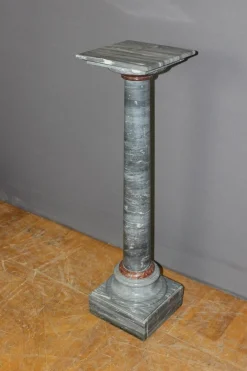 Antike Säule aus Türkisblauem & Rotem Marmor, 1800er