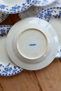 Antike Suppenteller aus Porzellan, 1890er, 6er Set