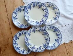 Antike Suppenteller aus Porzellan, 1890er, 6er Set