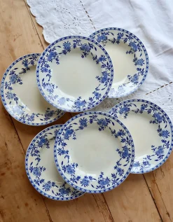 Antike Suppenteller aus Porzellan, 1890er, 6er Set