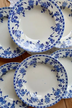 Antike Suppenteller aus Porzellan, 1890er, 6er Set