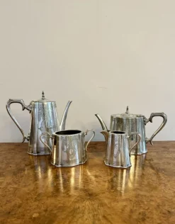 Antikes vierteiliges edwardianisches Teeservice von Walker and Hall, 1900, 3er Set