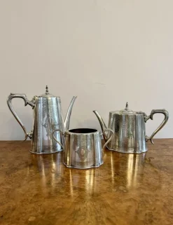 Antikes vierteiliges edwardianisches Teeservice von Walker and Hall, 1900, 3er Set