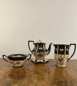 Antikes viktorianisches Teeservice von Royal Davenport, 1880, 3er Set