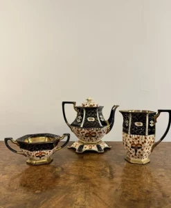 Antikes viktorianisches Teeservice von Royal Davenport, 1880, 3er Set