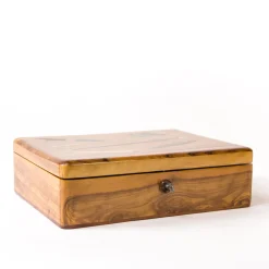 Antike Tabakbox aus Holz, 1910er