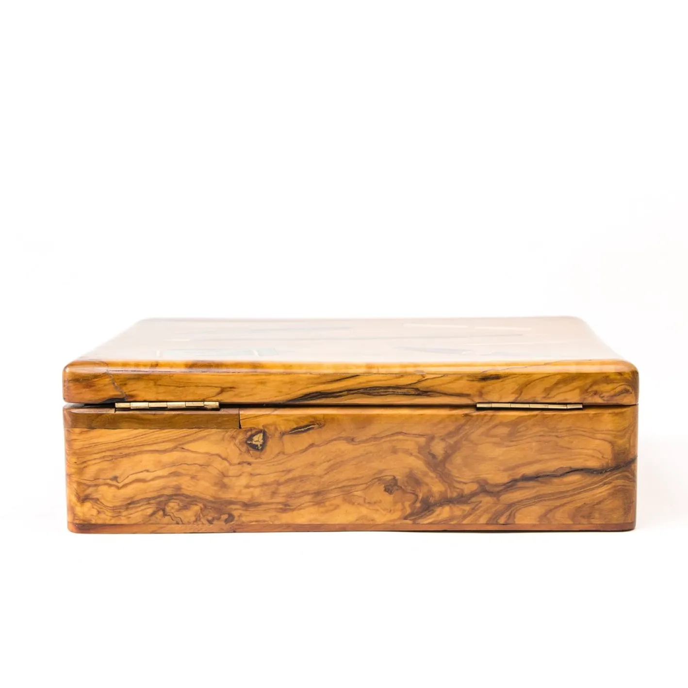Antike Tabakbox aus Holz, 1910er