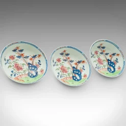 Antike Teetassen & Untertassen aus Chinesischer Keramik, 1890er, 6 . Set
