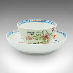 Antike Teetassen & Untertassen aus Chinesischer Keramik, 1890er, 6 . Set