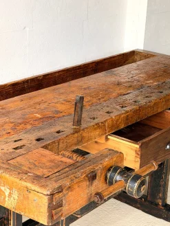 Antike Tischler Werkbank aus Holz, 1890er