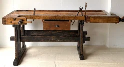 Antike Tischler Werkbank aus Holz, 1890er