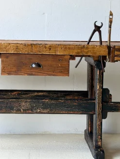 Antike Tischler Werkbank aus Holz, 1890er