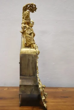 Antike Tischuhr aus Vergoldeter Bronze, 19. Jahrhundert