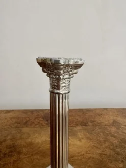 Antike versilberte edwardianische Kerzenhalter, 1900, 2er Set