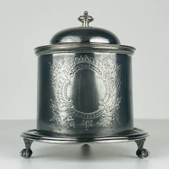 Antike versilberte Keksdose von James Deakin & Sons, 1890er
