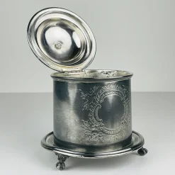 Antike versilberte Keksdose von James Deakin & Sons, 1890er