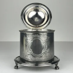 Antike versilberte Keksdose von James Deakin & Sons, 1890er