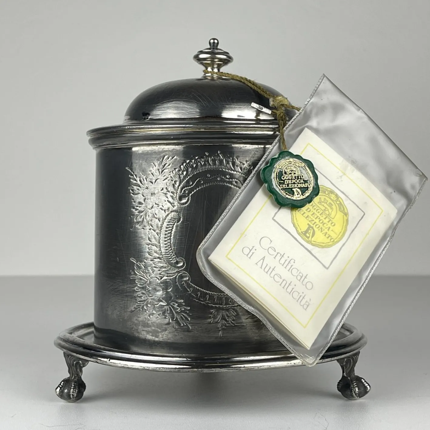 Antike versilberte Keksdose von James Deakin & Sons, 1890er