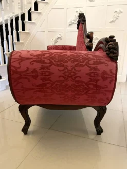 Antike viktorianische Chaiselongue aus geschnitztem Mahagoni, 1860