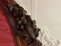 Antike viktorianische Chaiselongue aus geschnitztem Mahagoni, 1860