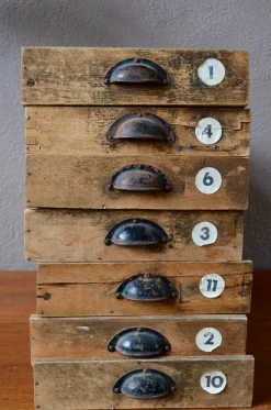 Antike Werkstatt Schubladenablage, 1950er