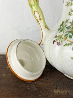 Antike zoomorphe italienische Majolica Kaffeekanne im Stil von Pasquale Rubati, frühes 20. Jh